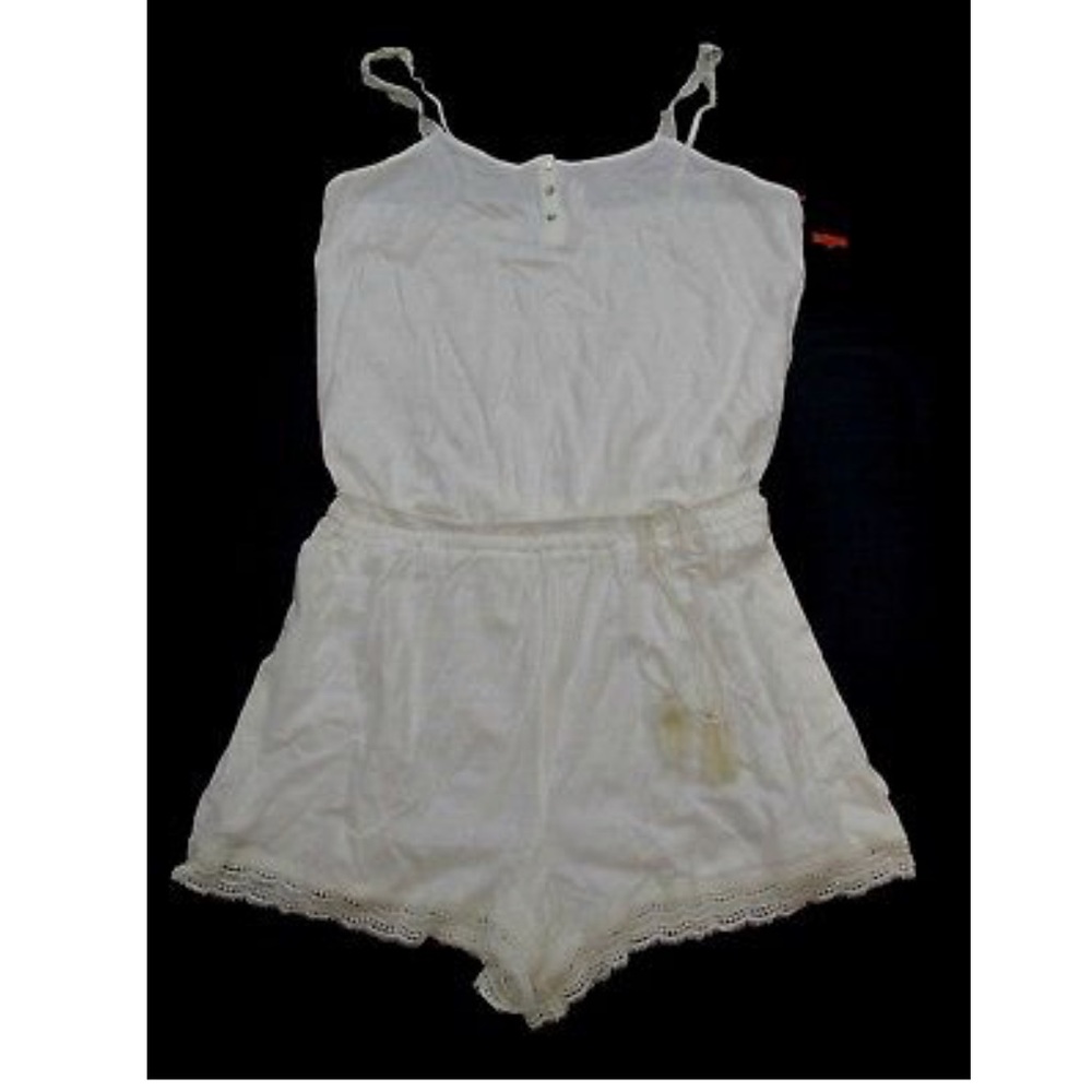White Crochet Romper